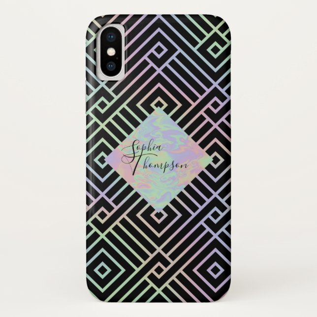 Modern Holographic Symmetric Pattern - iPhone Case (Back)