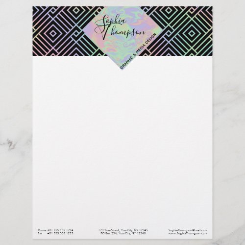 Modern Holographic Symmetric Pattern _ Letterhead