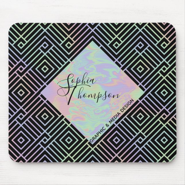 Modern Holographic Symmetric Pattern - Mousepad (Front)