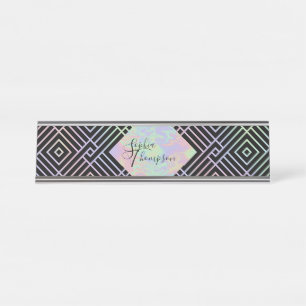 Modern Holographic Symmetric Pattern - Name Plate