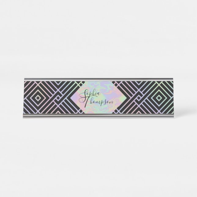 Modern Holographic Symmetric Pattern - Name Plate (Front)