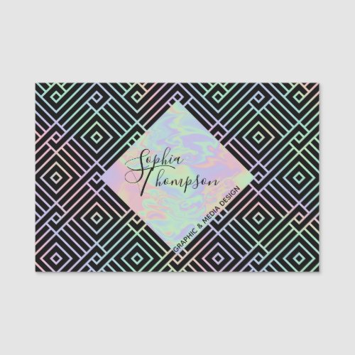 Modern Holographic Symmetric Pattern Name Tag