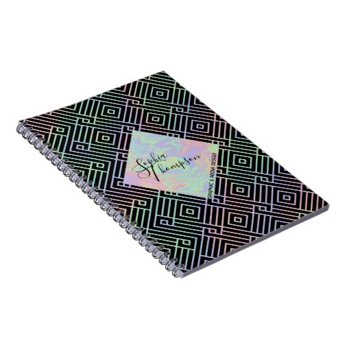 Modern Holographic Symmetric Pattern _ Notebook