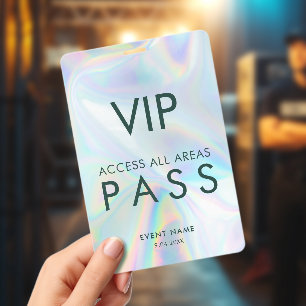 Modern Holographic VIP All Access Pass Events Badge