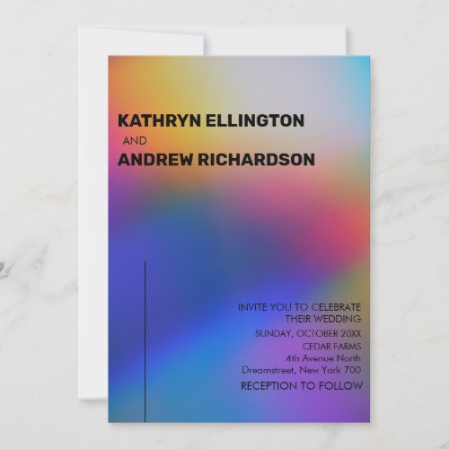 Modern Holographic Wedding Invitation