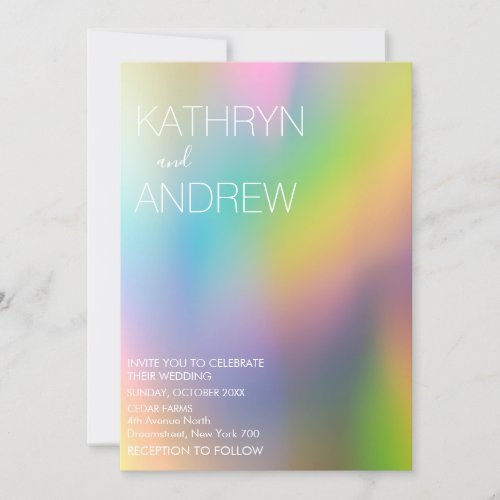 Modern Holographic Wedding Invitation