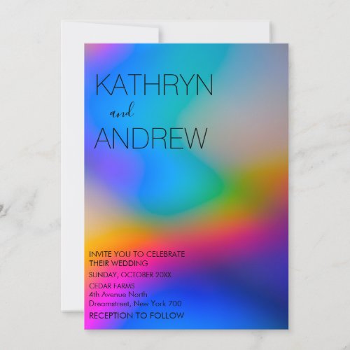 Modern Holographic Wedding Invitation