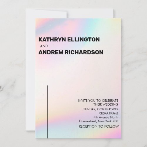 Modern Holographic Wedding Invitation