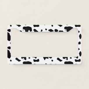 Modern Holstein Friesian Cow Animal Print Pattern License Plate Frame