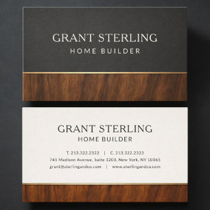 Modern Home Builder Wood Professional Business Card