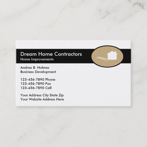 Modern Home Building Contractors Business Card