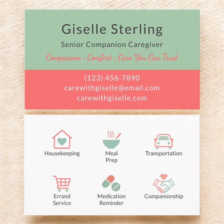 Modern Home Care And Senior Services Business Card