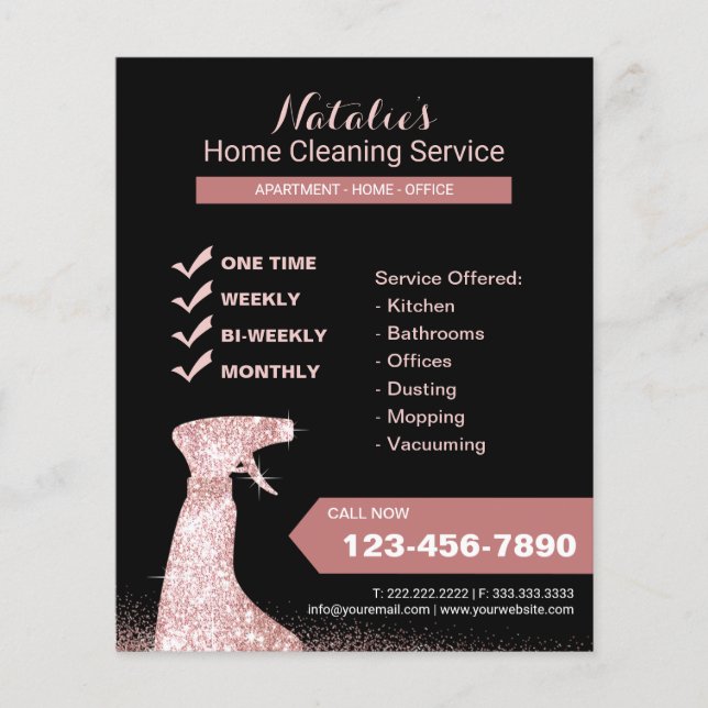 Modern Home Cleaning House Keeping Maid Service Flyer (Front)