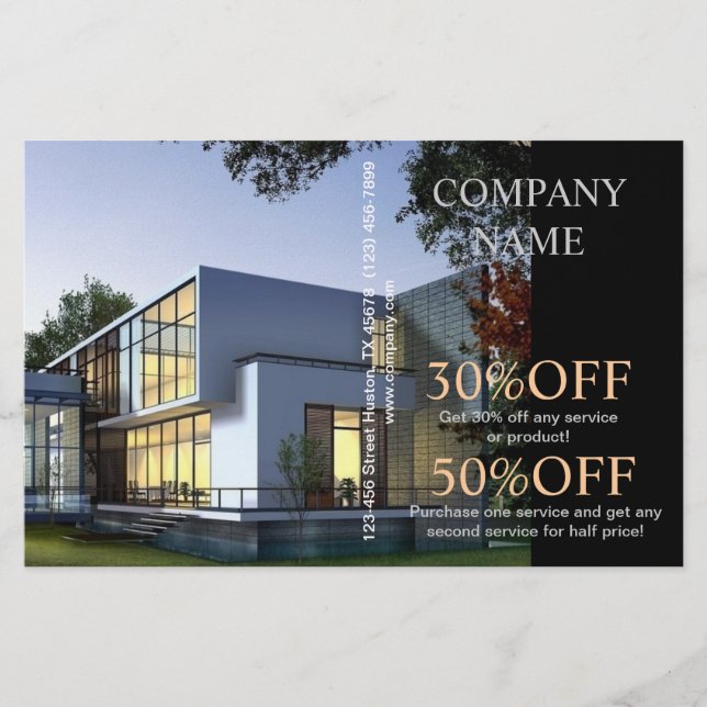Modern home Construction builder Real Estate Flyer (Front)