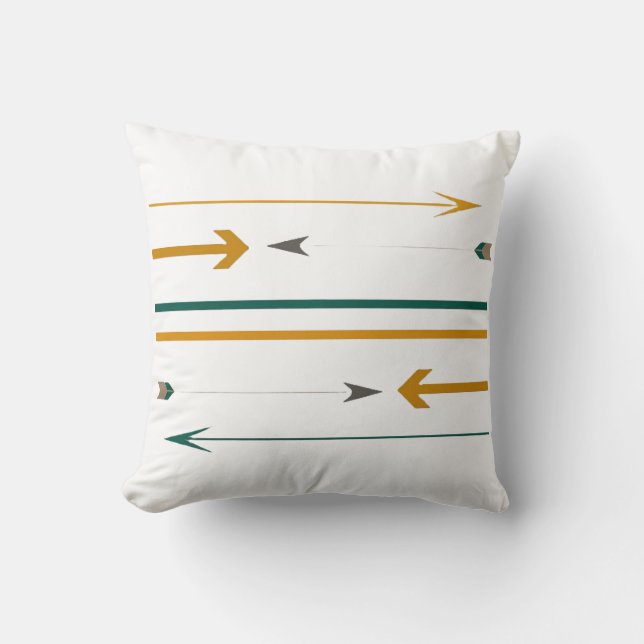 Modern Home Decor Featuring Arrow Graphics Throw Pillow (Front)