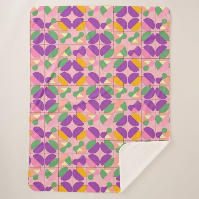Modern home decor lover Abstract Symmetrical Sherpa Blanket (Front)
