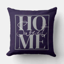 Modern Home decor navy Blue & gray Sweet Home