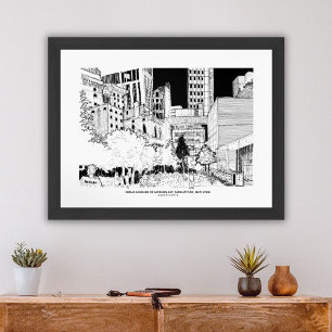 Modern Home Decor NYC Travel Sketch Wall Art Print