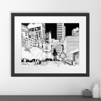 Modern Home Decor NYC Travel Sketch Wall Art Print