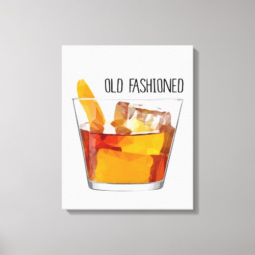 Modern Home Decor Old Fashioned Cocktail Canvas