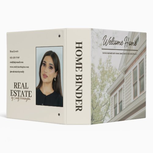 Modern Home Earthy Real Estate Agent 3 Ring Binder