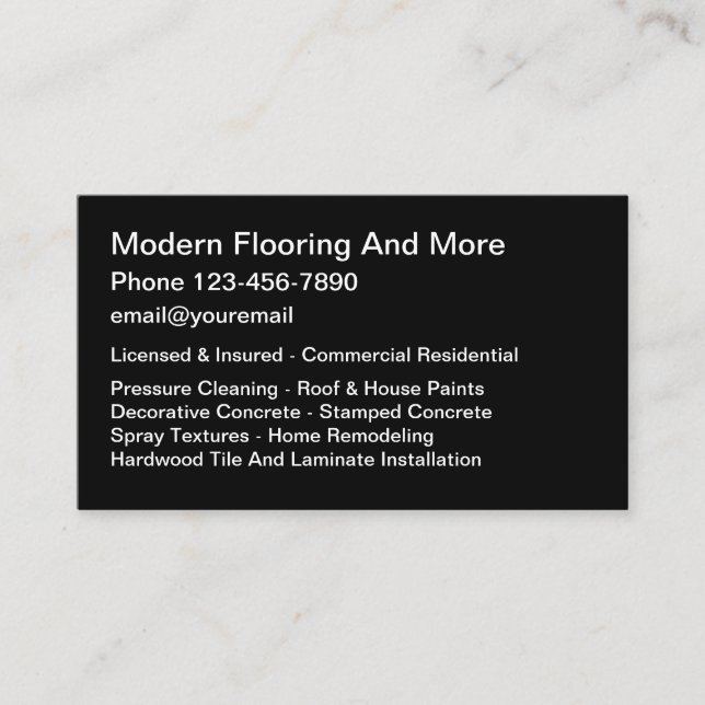 Modern Home Flooring And Surfaces Business Card (Front)