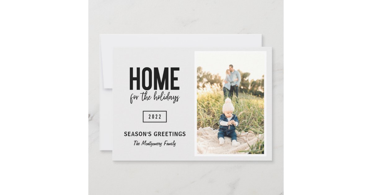 Modern Home For The Holidays Photo Holiday Card | Zazzle