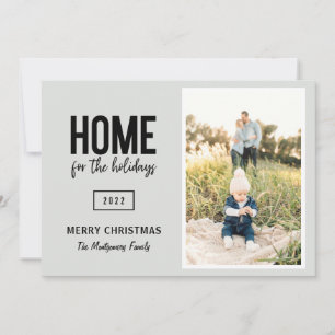Modern Home For The Holidays Photo Holiday Card
