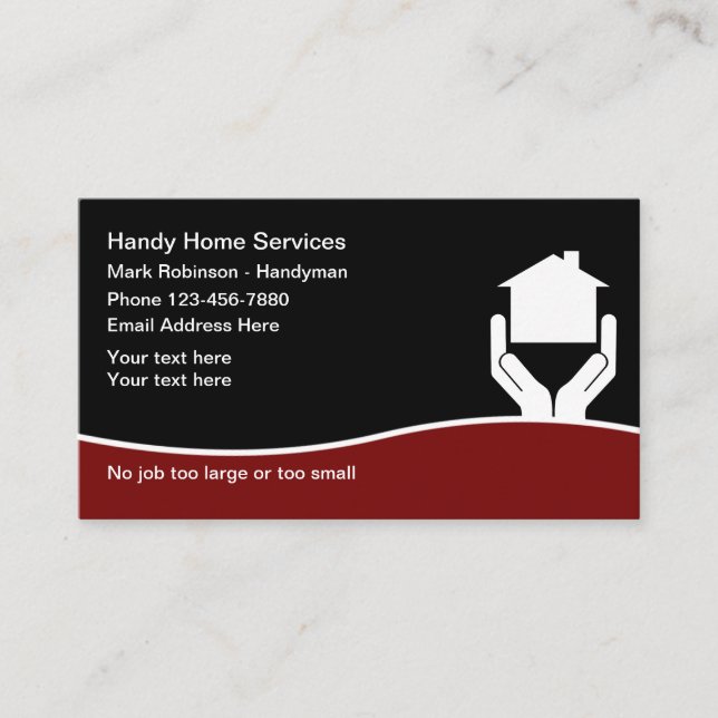 Modern Home Handyman Services Business Card (Front)