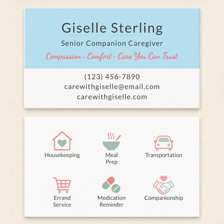 Modern Home Help Caregiver Service Business Card
