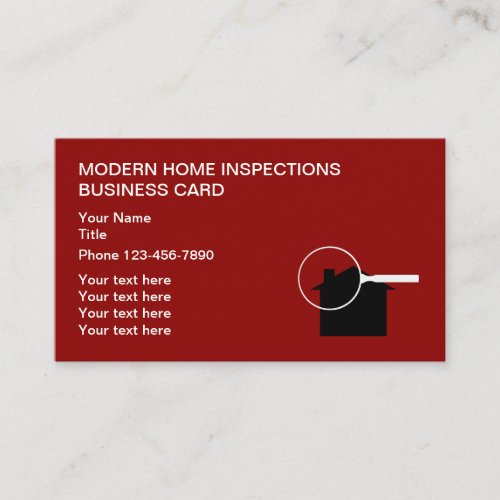 Modern Home Inspection Business Cards