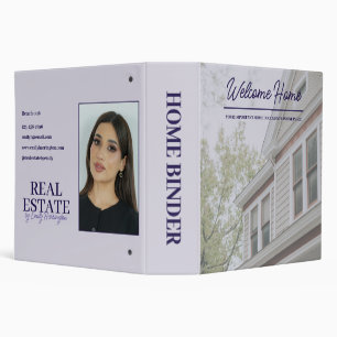 Modern Home Lavender Real Estate Agent 3 Ring Binder