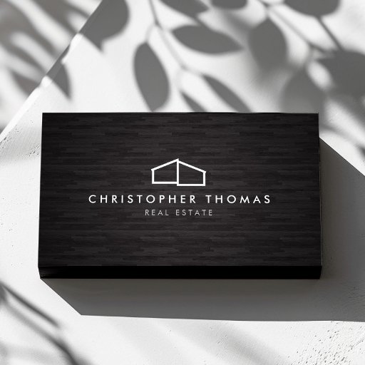 Customizable Modern Home Logo Architecture, Real Estate Dk Wood Business Card