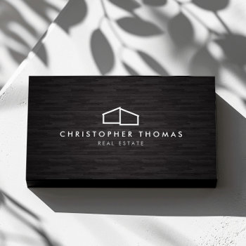 Modern Home Logo Architecture  Real Estate Dk Wood Business Card by 1201am at Zazzle