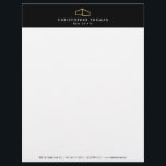 Modern Home Logo Faux Gold on Black Letterhead<br><div class="desc">Coordinates with the Modern Home Logo Faux Gold on Black Business Card Template by 1201AM. This classic letterhead template features an elegant, yet simple modern home logo in faux gold set on a black header to help brand your architecture or real estate business. Perfect for realtors, architects, builders, contractors and...</div>
