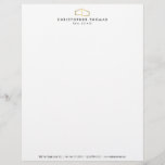 Modern Home Logo Faux Gold on White Letterhead<br><div class="desc">Coordinates with the Modern Home Logo Faux Gold on White Business Card Template by 1201AM. This classic letterhead template features an elegant, yet simple modern home logo in faux gold to help brand your real estate business or personal brand. Perfect for Real Estate Agent builders, contractors and more. This design...</div>