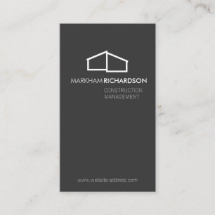 Modern Home Logo II Construction, Realtor Dk Gray Business Card