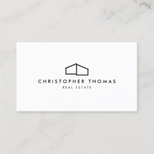 Modern Home Logo in Black for Real Estate, Realtor Business Card