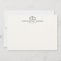 Modern Home Logo Ivory/Black Flat Note Card