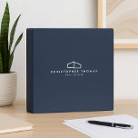 Modern Home Logo Real Estate Navy Blue 3 Ring Binder<br><div class="desc">An elegant, yet simple modern home logo is combined with your name or business name on this personalized binder. Perfect for real estate agents, builders, contractors and more. This design is part of a series of coordinating office supplies to help brand your business. Original art and design © 1201AM Design...</div>