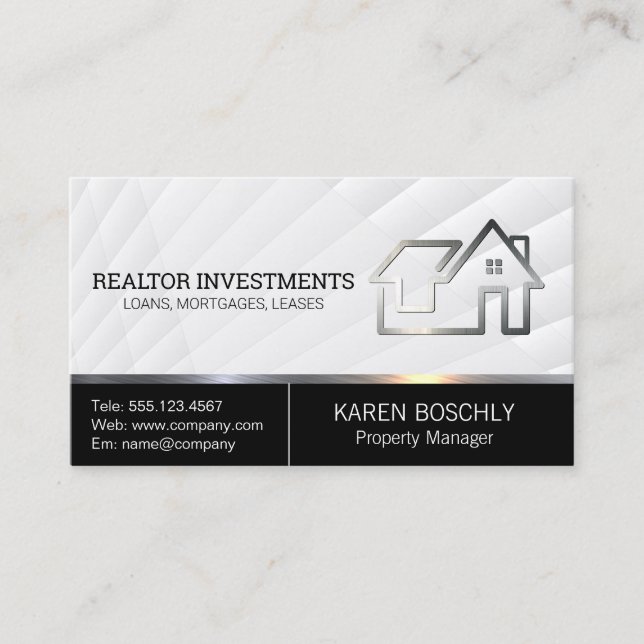 Modern Home Logo | Real Estate | Properties Business Card (Front)