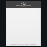 Modern Home Logo Real Estate, Realtor Dark Gray Letterhead<br><div class="desc">Coordinates with the Modern Home Logo Real Estate, Realtor Dark Gray Business Card Template by 1201AM. This classic letterhead template features an elegant, yet simple modern home logo set on a dark gray header to help brand your architecture or real estate business. Perfect for realtors, architects, builders, contractors and more....</div>