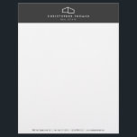 Modern Home Logo Real Estate, Realtor Dark Gray Letterhead<br><div class="desc">Coordinates with the Modern Home Logo Real Estate, Realtor Dark Gray Business Card Template by 1201AM. This classic letterhead template features an elegant, yet simple modern home logo set on a dark gray header to help brand your architecture or real estate business. Perfect for realtors, architects, builders, contractors and more....</div>