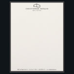 Modern Home Logo Real Estate, Realtor Ivory/Black Letterhead<br><div class="desc">Coordinates with the Modern Home Logo Real Estate, Realtor Ivory/Black Business Card Template by 1201AM. This classic letterhead template features an elegant, yet simple modern home logo set on ivory with a slim black border to help brand your architecture or real estate business. Perfect for realtors, architects, builders, contractors and...</div>