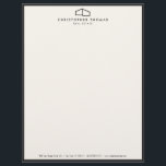 Modern Home Logo Real Estate, Realtor Ivory/Black Letterhead<br><div class="desc">Coordinates with the Modern Home Logo Real Estate, Realtor Ivory/Black Business Card Template by 1201AM. This classic letterhead template features an elegant, yet simple modern home logo set on ivory with a slim black border to help brand your architecture or real estate business. Perfect for realtors, architects, builders, contractors and...</div>