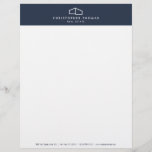 Modern Home Logo Real Estate, Realtor Navy Blue Letterhead<br><div class="desc">Coordinates with the Modern Home Logo Real Estate, Realtor Navy Blue Business Card Template by 1201AM. This classic letterhead template features an elegant, yet simple modern home logo set on a dark navy blue header to help brand your architecture or real estate business. Perfect for realtors, architects, builders, contractors and...</div>