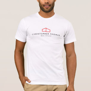 Modern Home Logo Real Estate, Realtor Red/White T-Shirt