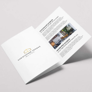 Modern Home Logo Real Estate White/Gold Brochure