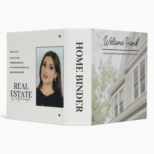 Modern Home Neutral Real Estate Agent 3 Ring Binder