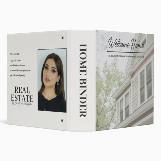 Modern Home Neutral Real Estate Agent 3 Ring Binder (Background)